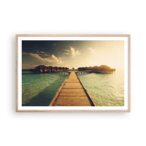 Plakat w ramie jasny dąb - Gorące zaproszenie - 91x61 cm