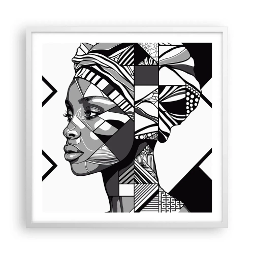 Plakat w białej ramie - Portret etniczny - 60x60 cm