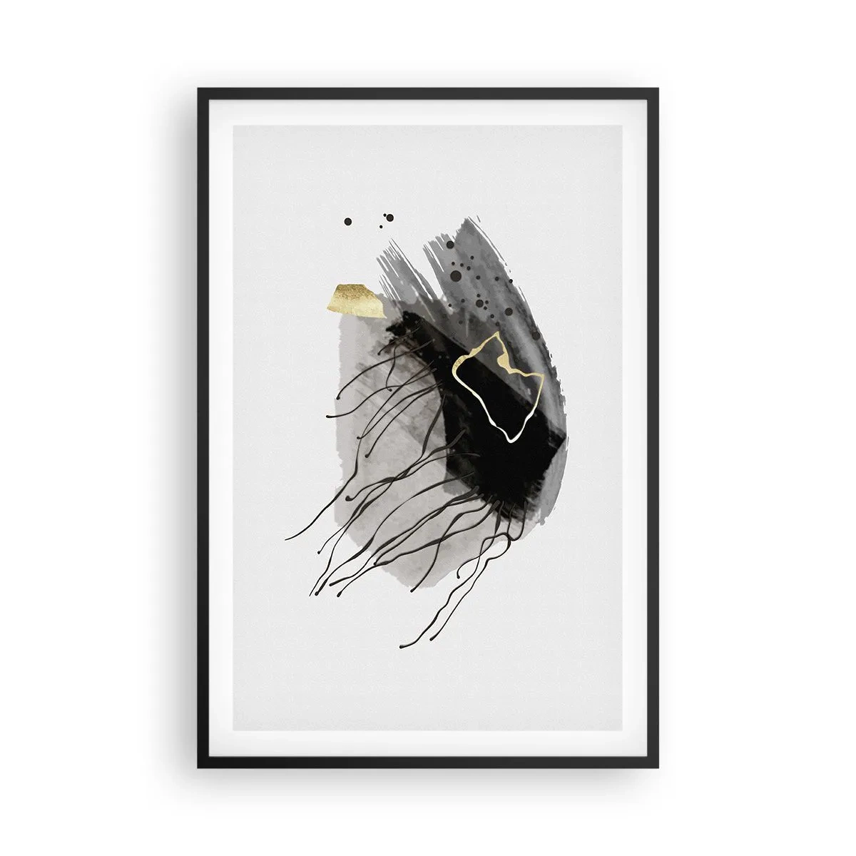 Plakat w czarnej ramie - W czerni i w złocie - 61x91 cm