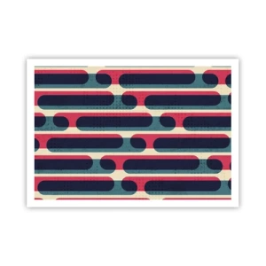 Plakat - Geometryczny wzór w stylu retro z pastelowymi barwami - 100x70cm - W głąb i do przodu - Nowoczesna dekoracja ścienna do salonu i sypialni ARTTOR