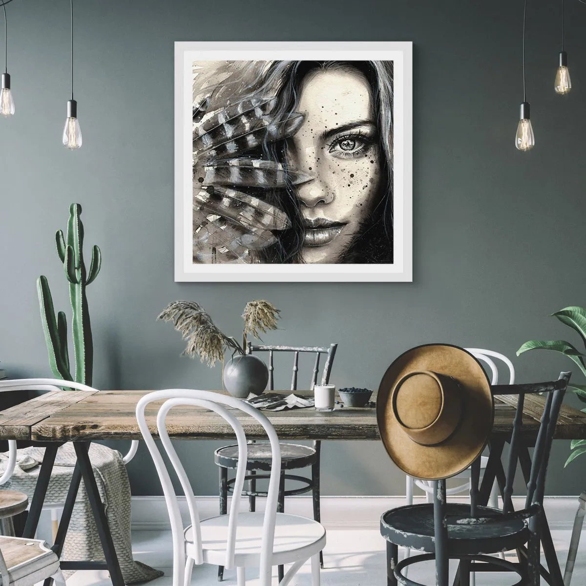 Plakat w białej ramie - Dzika piękność - 50x50 cm