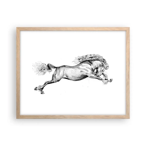 Plakat w ramie jasny dąb - Zatrzymany w galopie - 50x40 cm