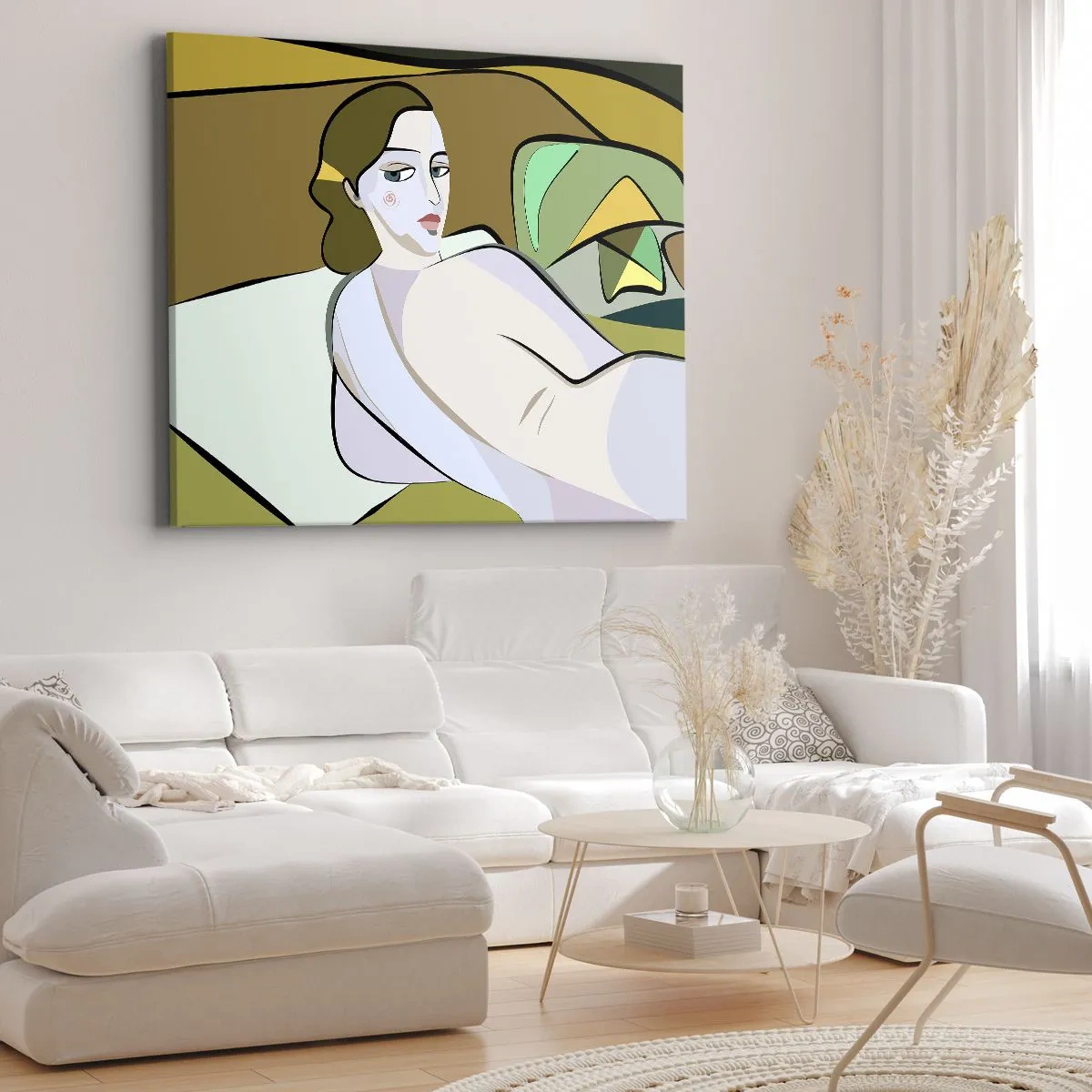 Obraz na płótnie - Abstrakcyjna postać w nowoczesnym stylu - 70x50cm - Portret intymny - Nowoczesna dekoracja ścienna do salonu i sypialni ARTTOR