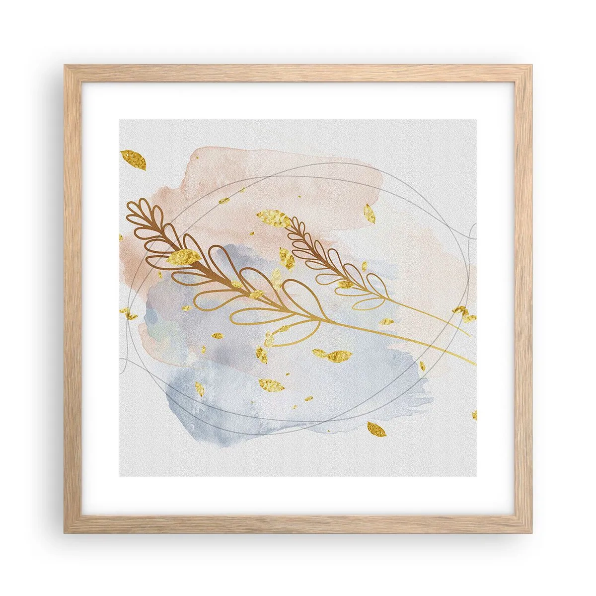 Plakat w ramie jasny dąb - Złoty podmuch - 40x40 cm