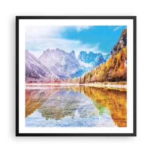Plakat w czarnej ramie - A w górach już jesień - 60x60 cm