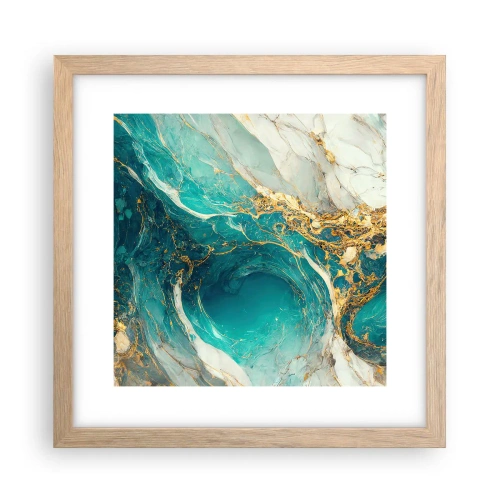 Plakat w ramie jasny dąb - Kompozycja z żyłami złota - 30x30 cm