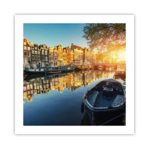 Plakat - Poranek w Amsterdamie - 50x50 cm