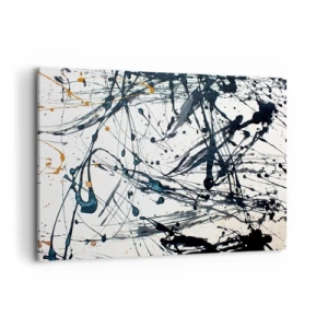 Obraz na płótnie - Abstrakcyjny wzór malarski z dynamicznymi liniami i plamami - 120x80cm - Z sensem czy bez sensu? - Nowoczesna dekoracja ścienna do salonu, kuchni i sypialni ARTTOR