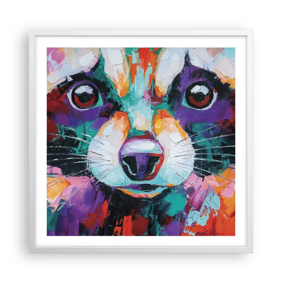 Plakat w białej ramie - Tylko dobre emocje - 60x60 cm