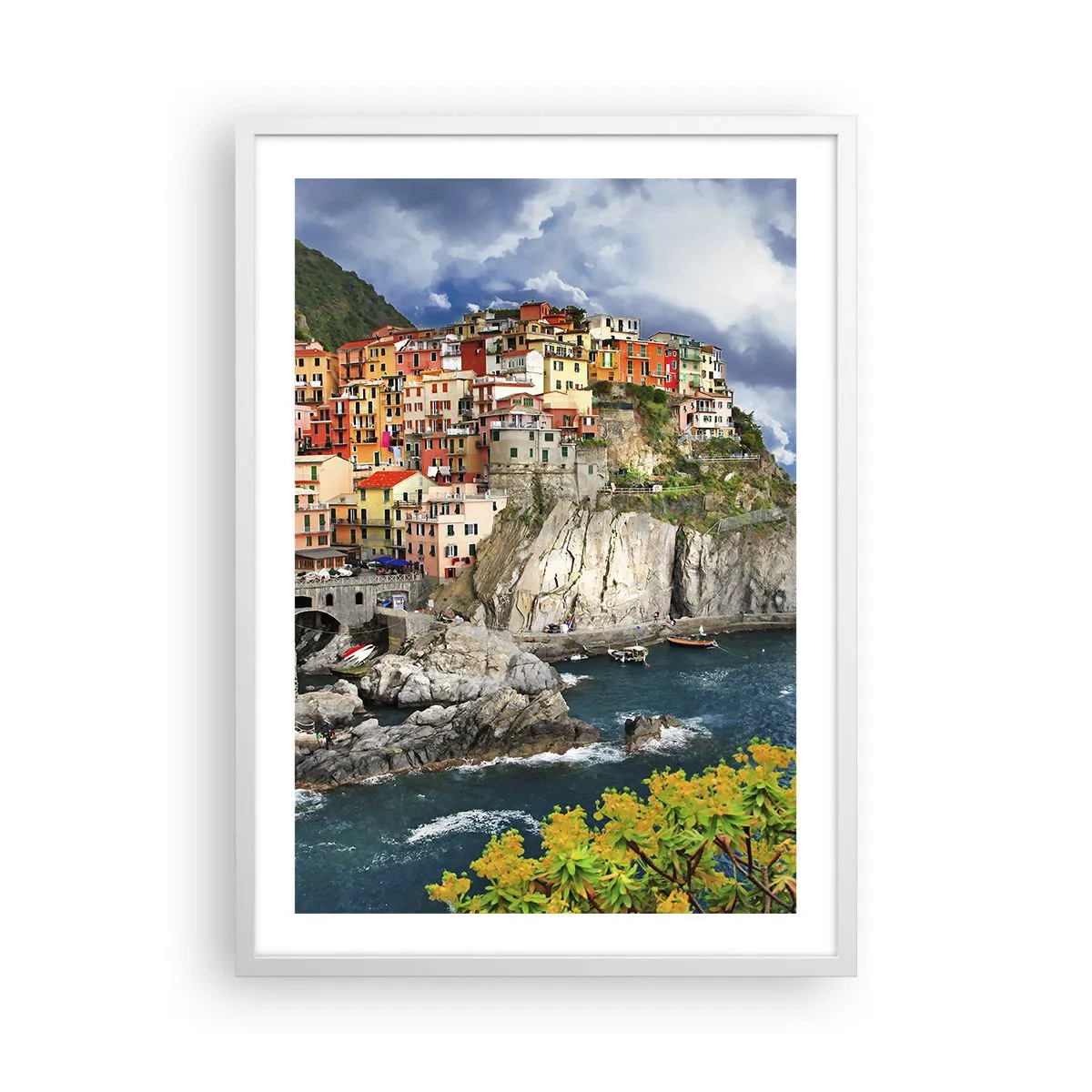 Plakat w białej ramie - Gromadka przytulona do skał - 50x70 cm