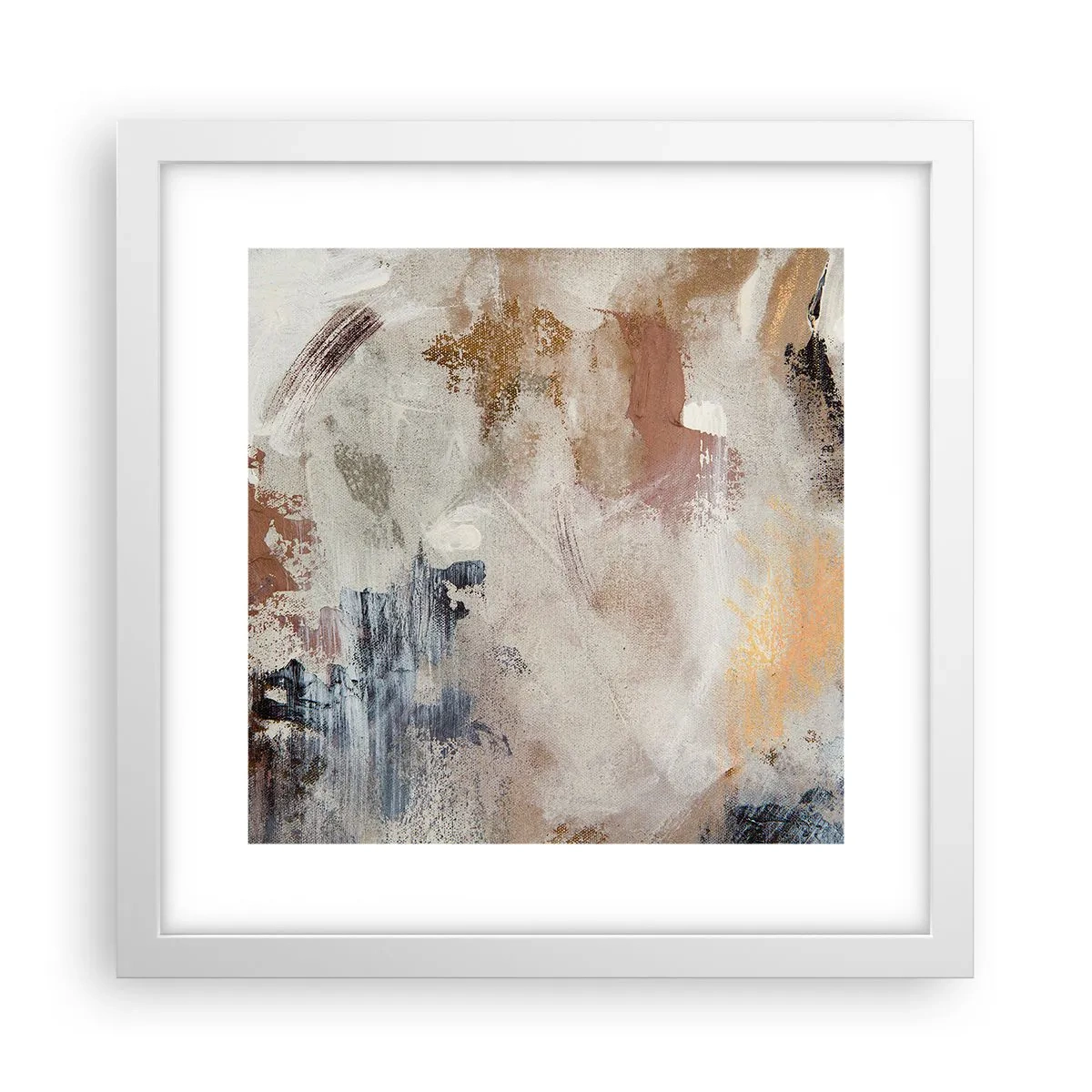 Plakat w białej ramie - Abstrakcja zamglona - 30x30 cm