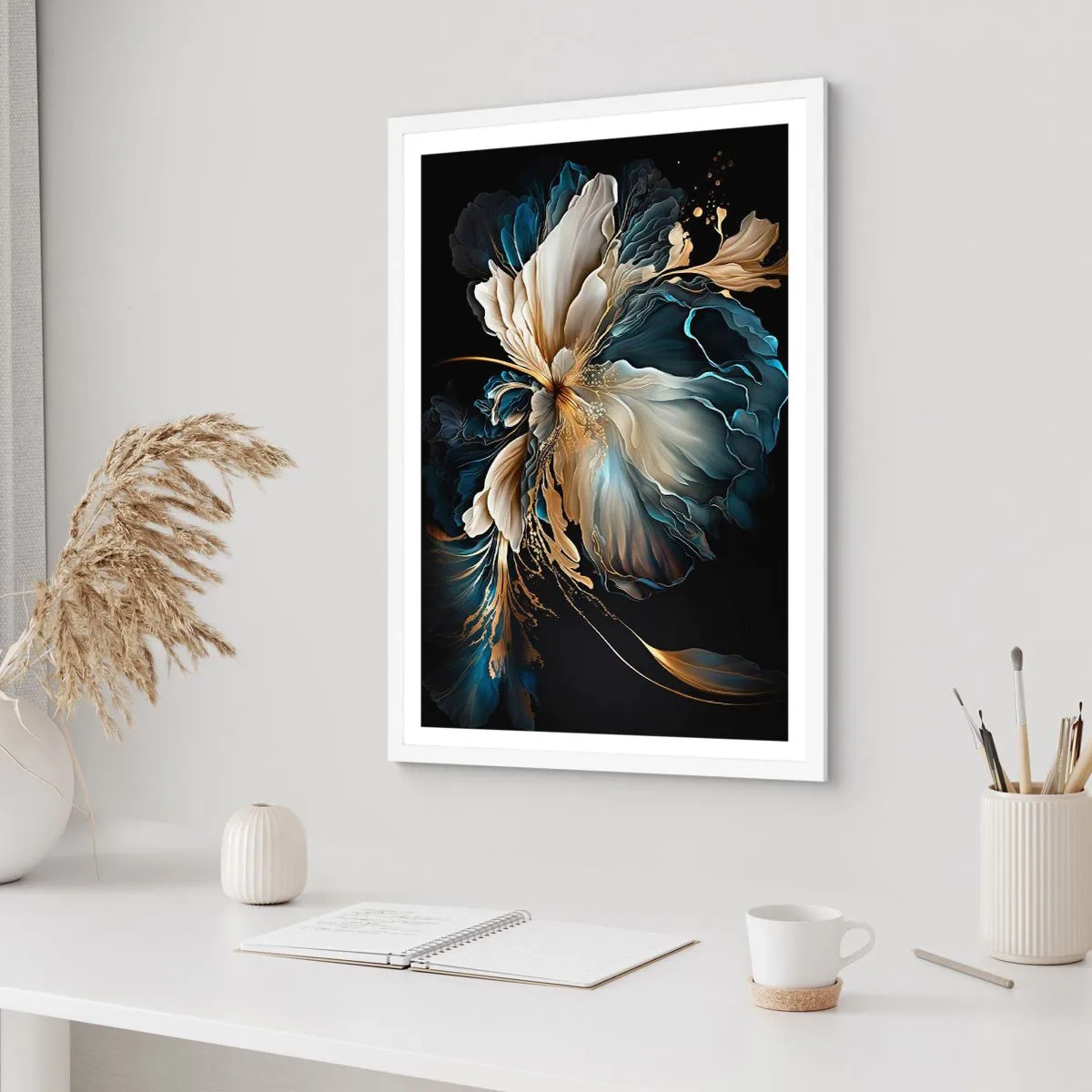 Plakat w białej ramie - Baśniowy kwiat paproci - 30x40 cm