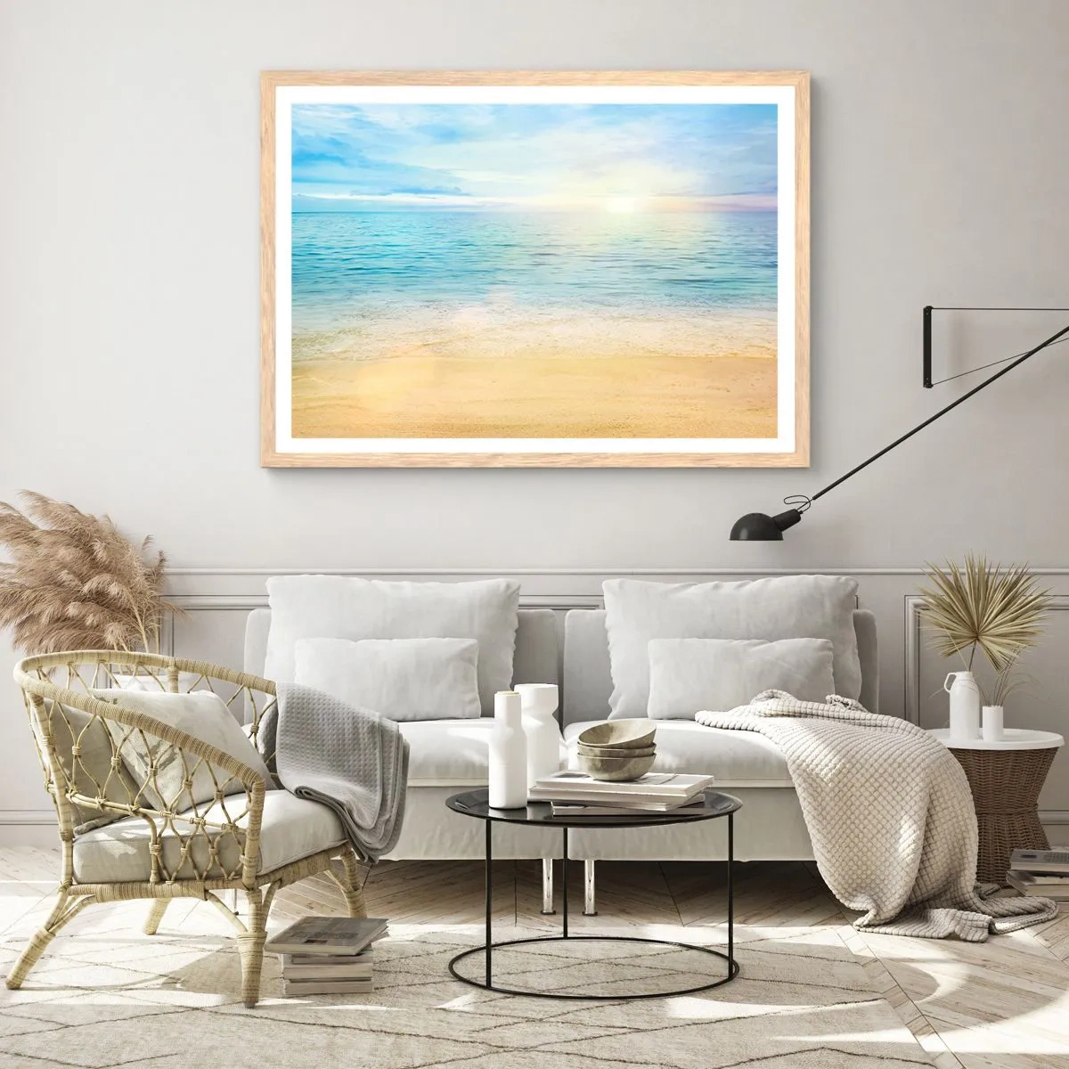 Plakat w ramie jasny dąb - Wielki błękit - 91x61 cm