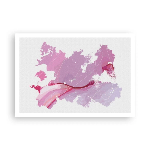 Plakat - Mapa różowego świata - 100x70 cm