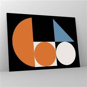Obraz na szkle - Geometryczne figury w układzie abstrakcyjnym - 70x50cm - Układ figurowy - Nowoczesna dekoracja ścienna do salonu i sypialni ARTTOR