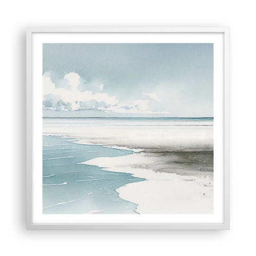 Plakat w białej ramie - Łagodny przypływ - 60x60 cm