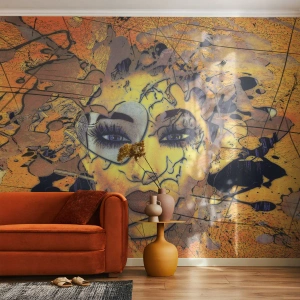 Fototapeta Premium Sand - Słoneczna piękność - Abstrakcja, Twarz Kobiety, Oczy - 500x350 cm