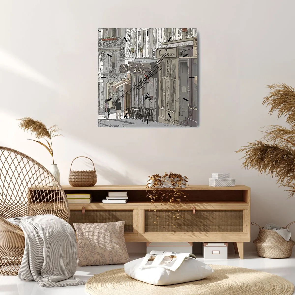 Zegar ścienny - Miejskie radości - 40x40 cm