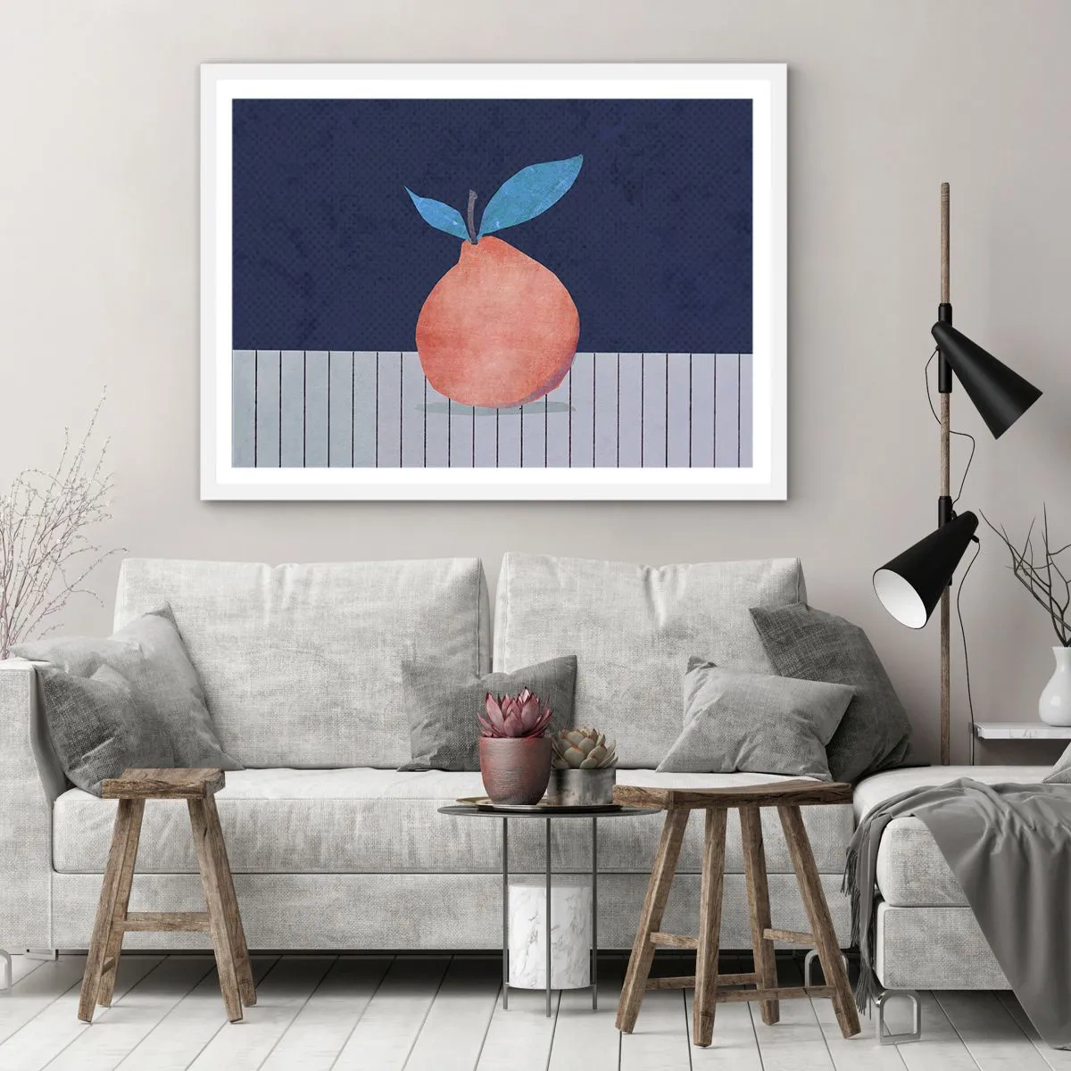 Plakat w białej ramie - Wypukłość i płaszczyzna - 91x61 cm