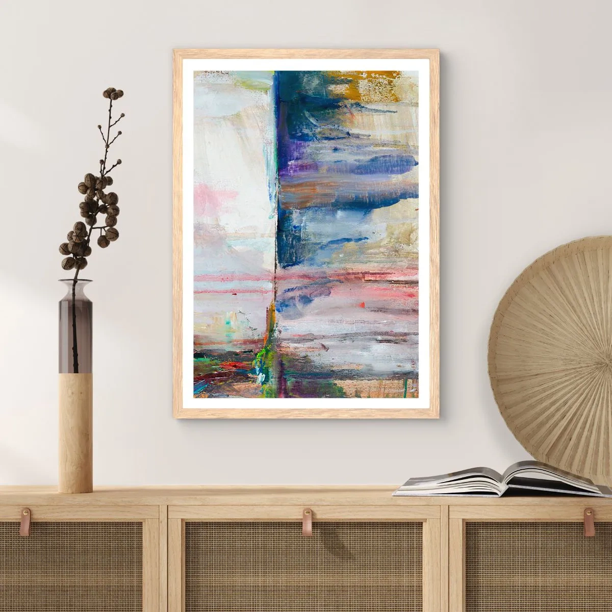 Plakat w ramie jasny dąb - Barwne wrażenia i skojarzenia - 70x100 cm