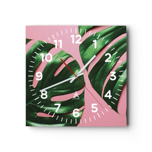 Zegar ścienny - Zielone rendez-vous - 30x30 cm