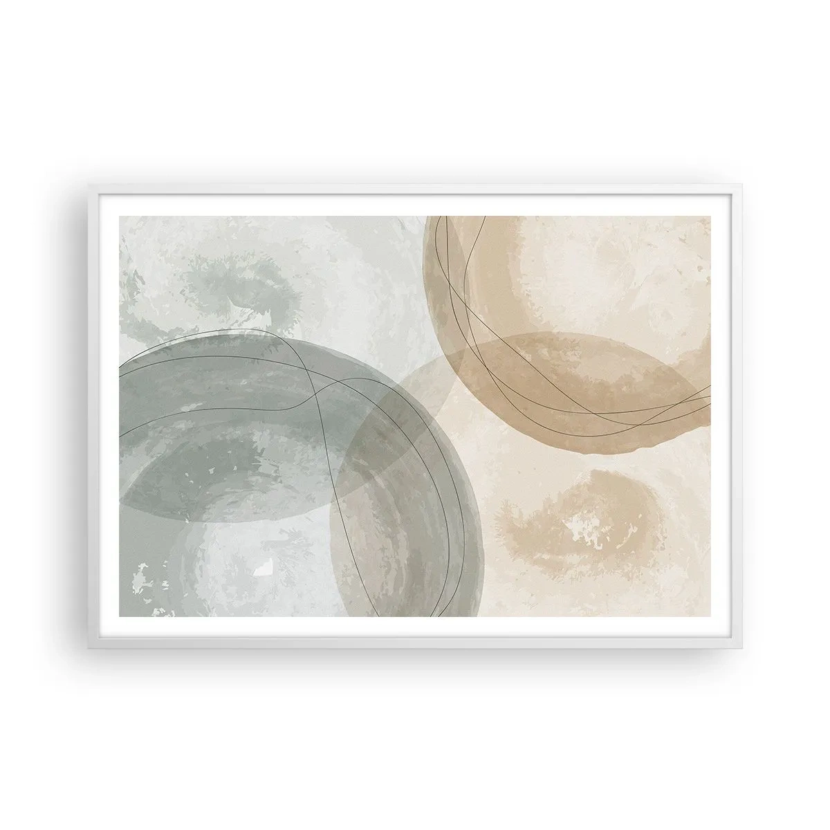 Plakat w białej ramie - Przenikanie światów - 100x70 cm