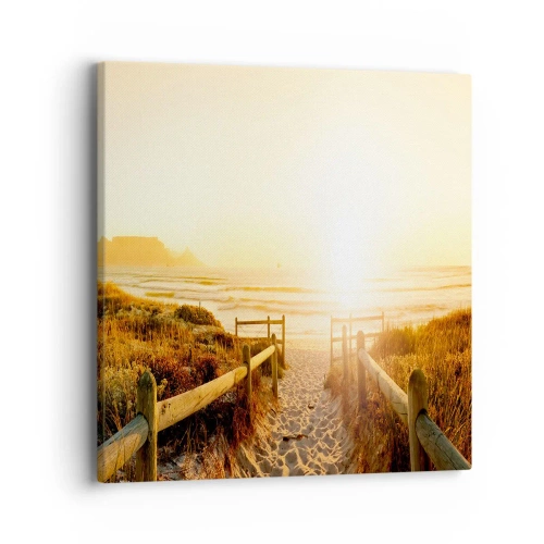Obraz na płótnie - Przez wydmę, w stronę słońca - 40x40 cm