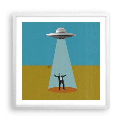 Plakat w białej ramie - Bliskie spotkanie - 50x50 cm