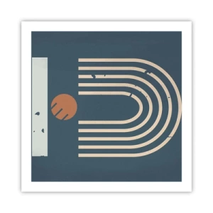 Plakat - Geometria na granacie - 60x60 cm