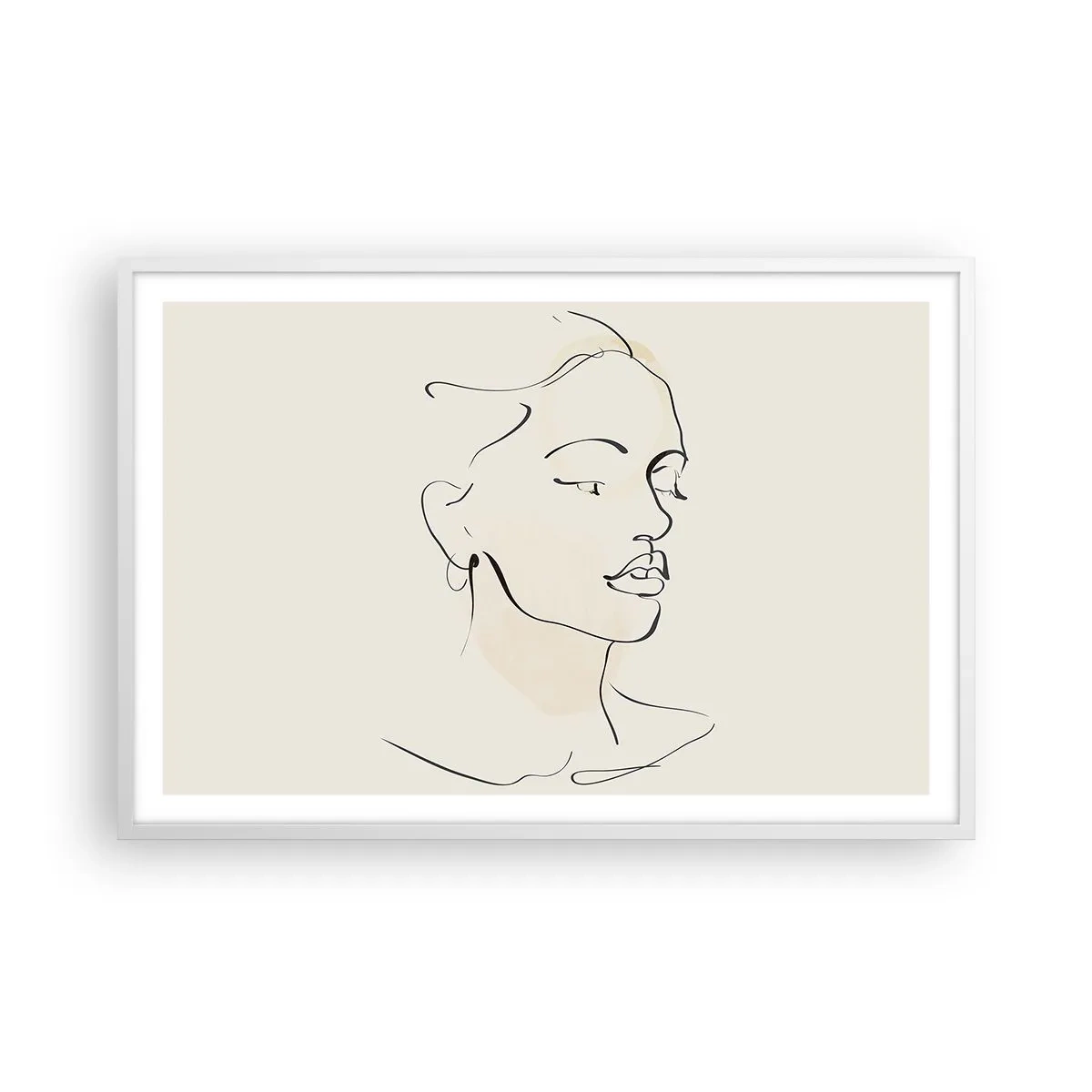 Plakat w białej ramie - Pewną kreską - 91x61 cm