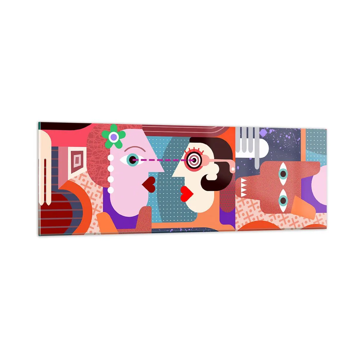 Obraz na szkle - Oko w oko - 90x30 cm