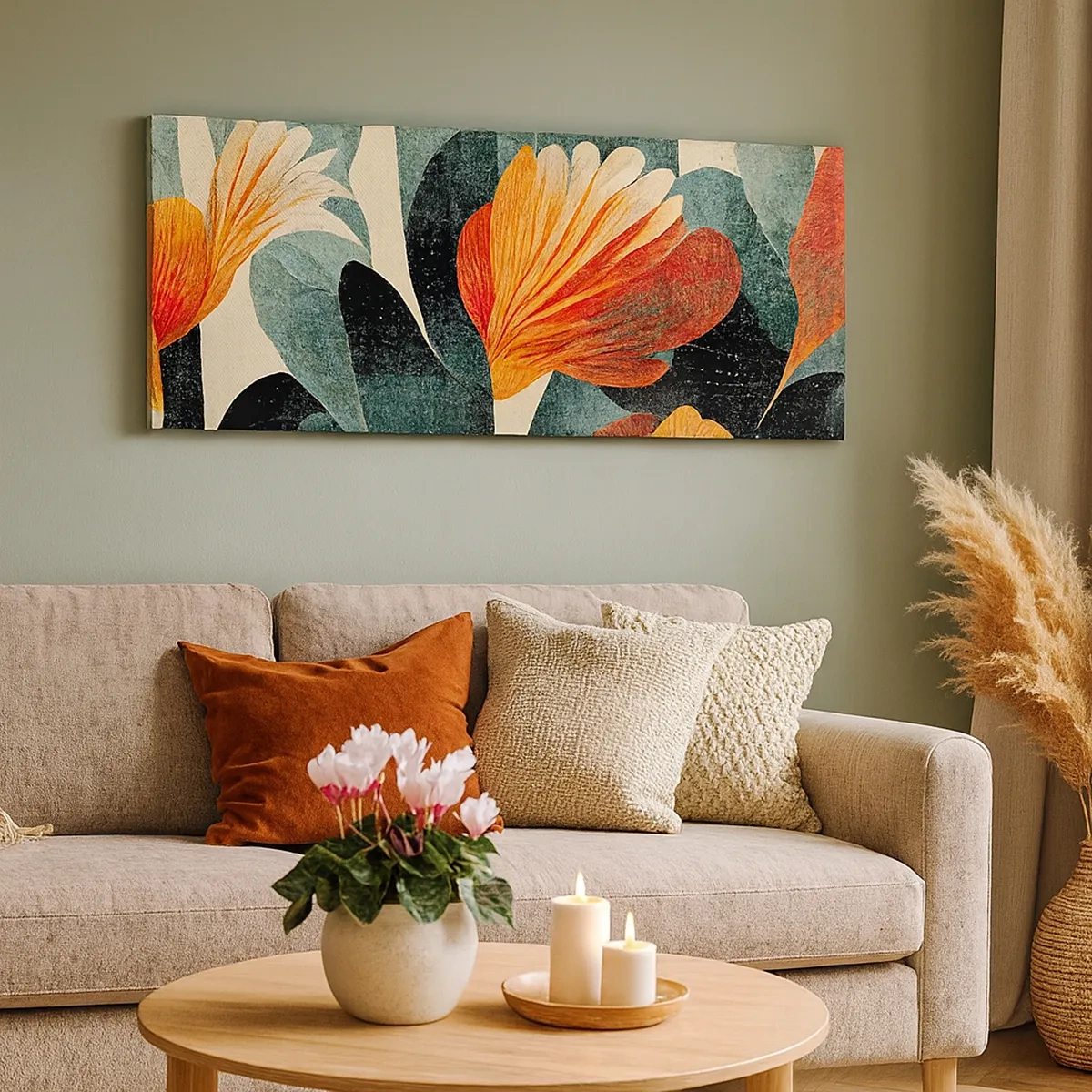 Obraz na płótnie - Żar tropików i chłód zieleni - 30x30 cm