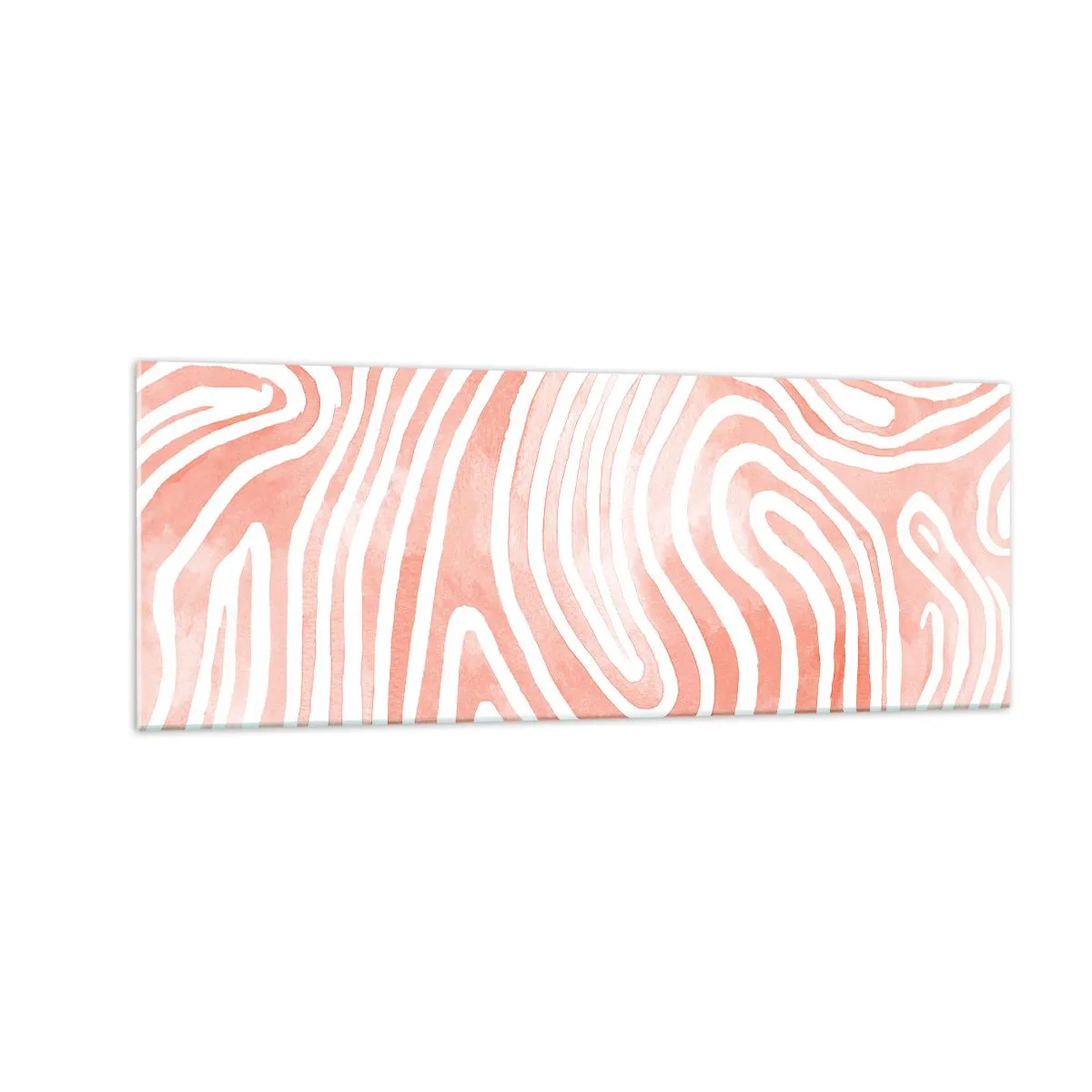 Obraz na szkle - Abstrakcyjny wzór w odcieniach różu i bieli - 140x50cm - W koralowym labiryncie - Nowoczesna dekoracja ścienna do salonu i sypialni ARTTOR