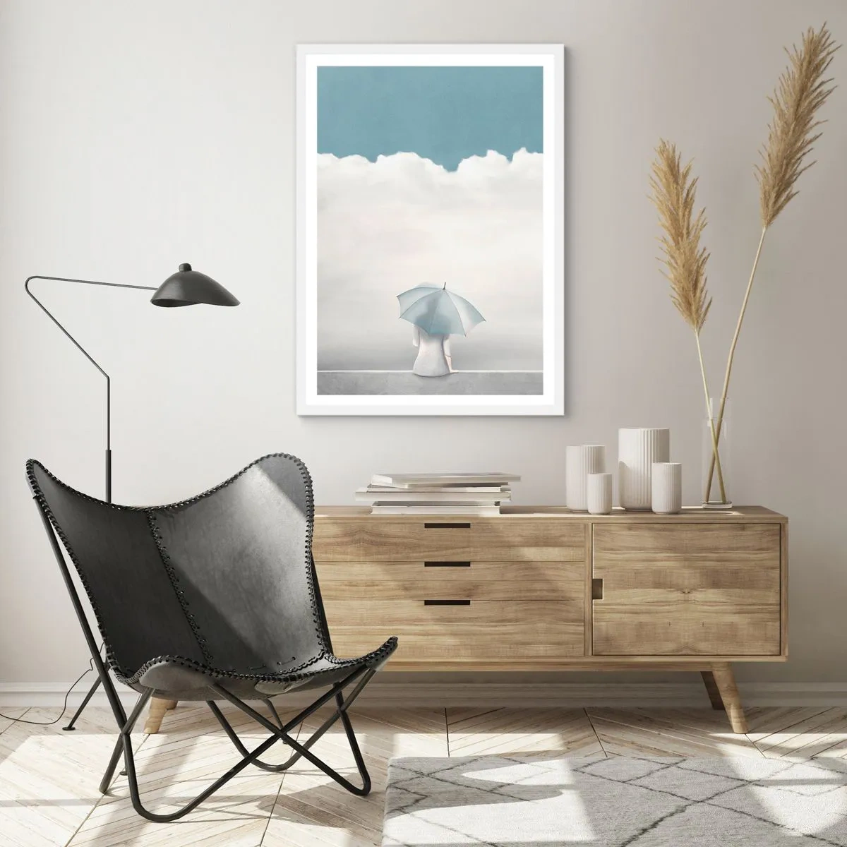 Plakat w białej ramie - Na krawędzi jawy i marzenia - 50x70 cm