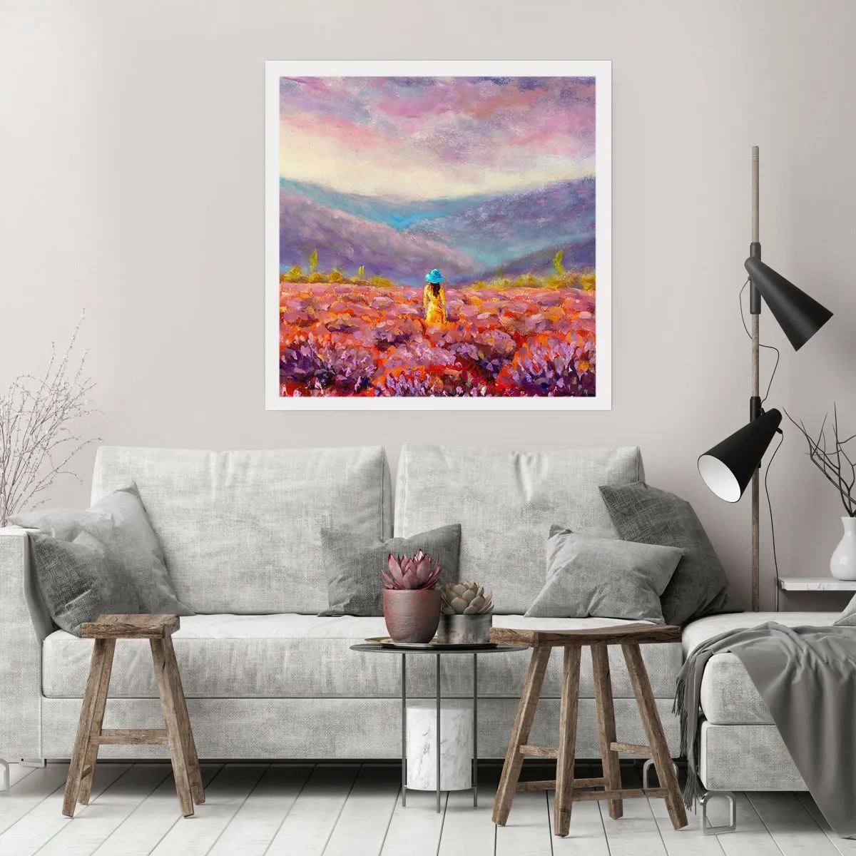 Plakat - W lawendowym świecie - 40x40 cm