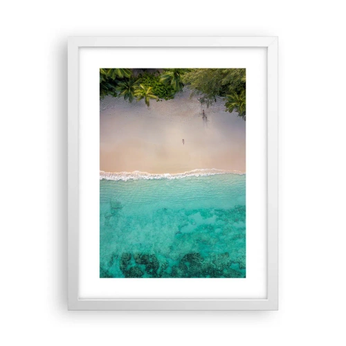 Plakat w białej ramie - Rajska plaża - 30x40 cm