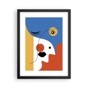 Plakat w czarnej ramie - Portret zdekonstruowany - 30x40 cm