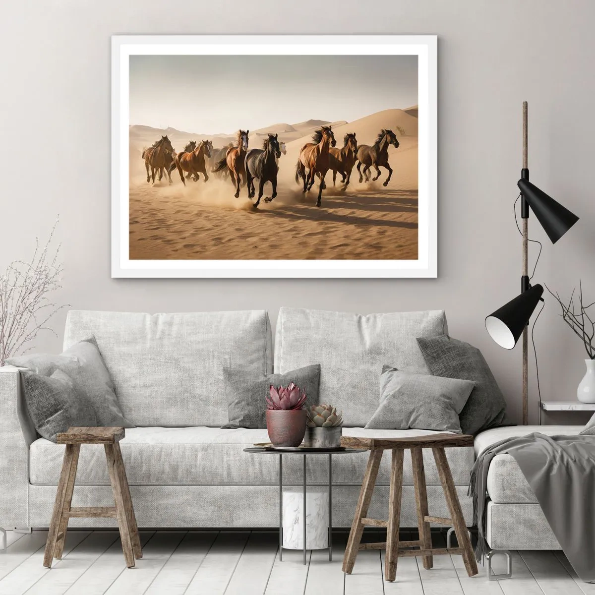 Plakat w białej ramie - Wolne jak wiatr - 50x40 cm