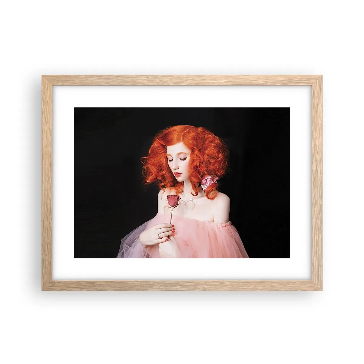 Plakat w ramie jasny dąb - W barokowym stylu - 40x30 cm