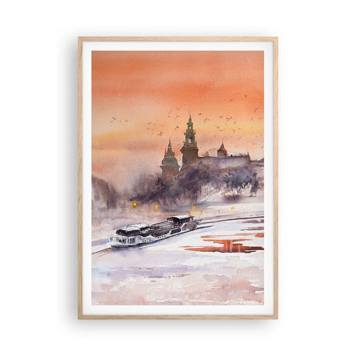 Plakat w ramie jasny dąb - Królewski zachód słońca - 70x100 cm