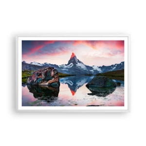 Plakat w białej ramie - Serce gór jest gorące - 91x61 cm