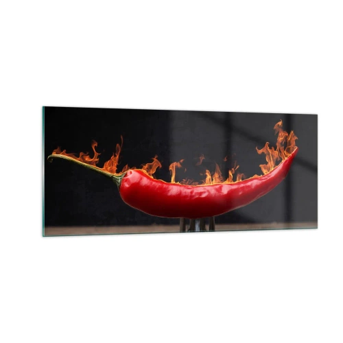 Obraz na szkle - Ognista zakąska - 100x40 cm