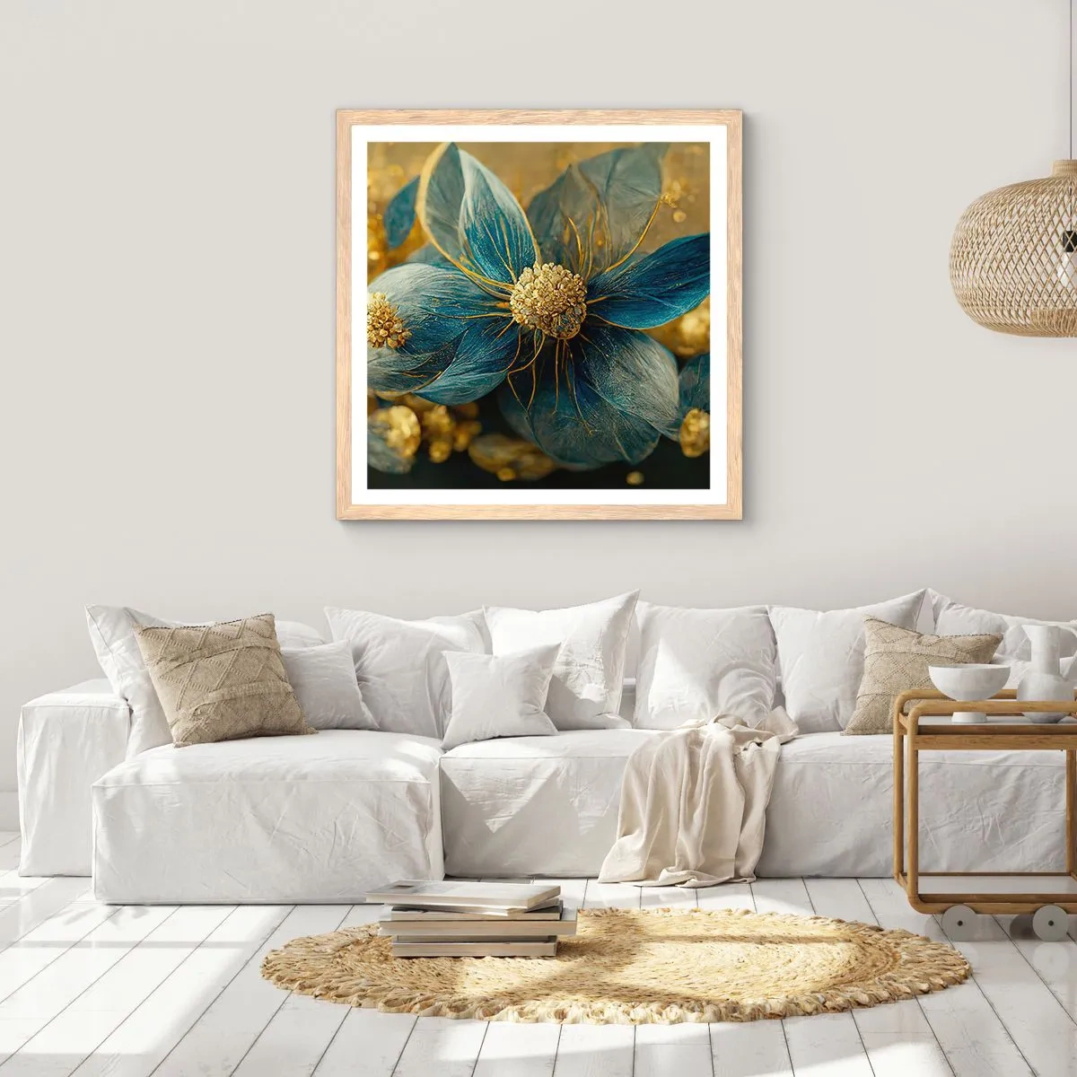 Plakat w ramie jasny dąb - Zakwitnąć złotem - 60x60 cm