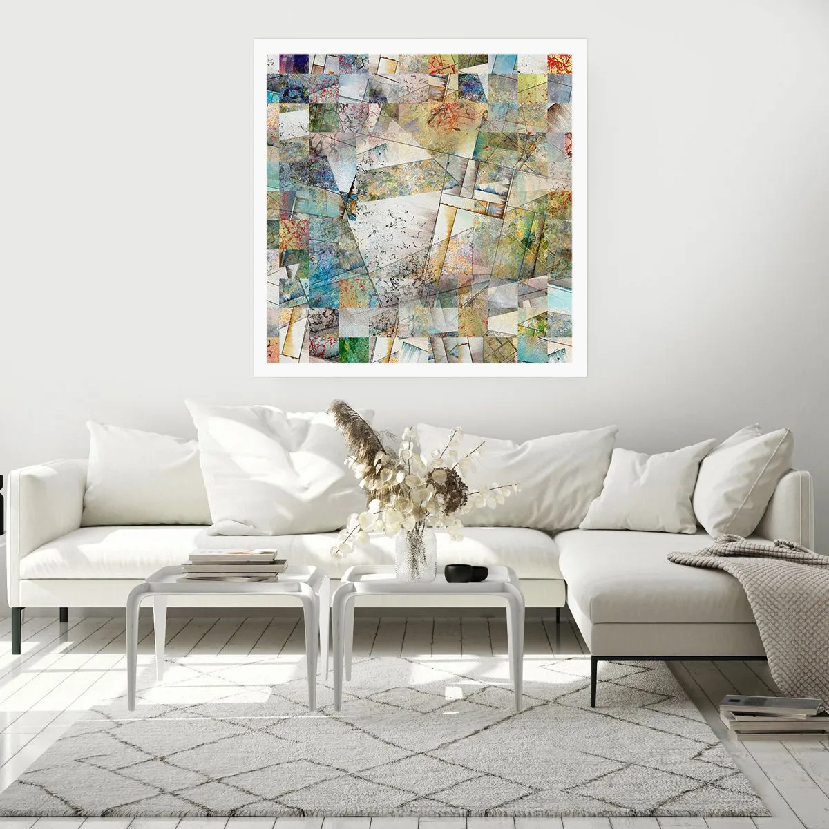 Plakat - Geometryczne przetasowanie - 60x60 cm