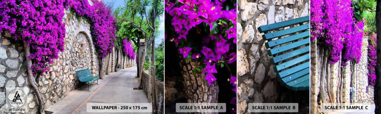 Fototapeta Próbka Standard Eco - Spotkajmy się jak najprędzej - Miasto, Kwiaty, Włochy - 100x30 cm