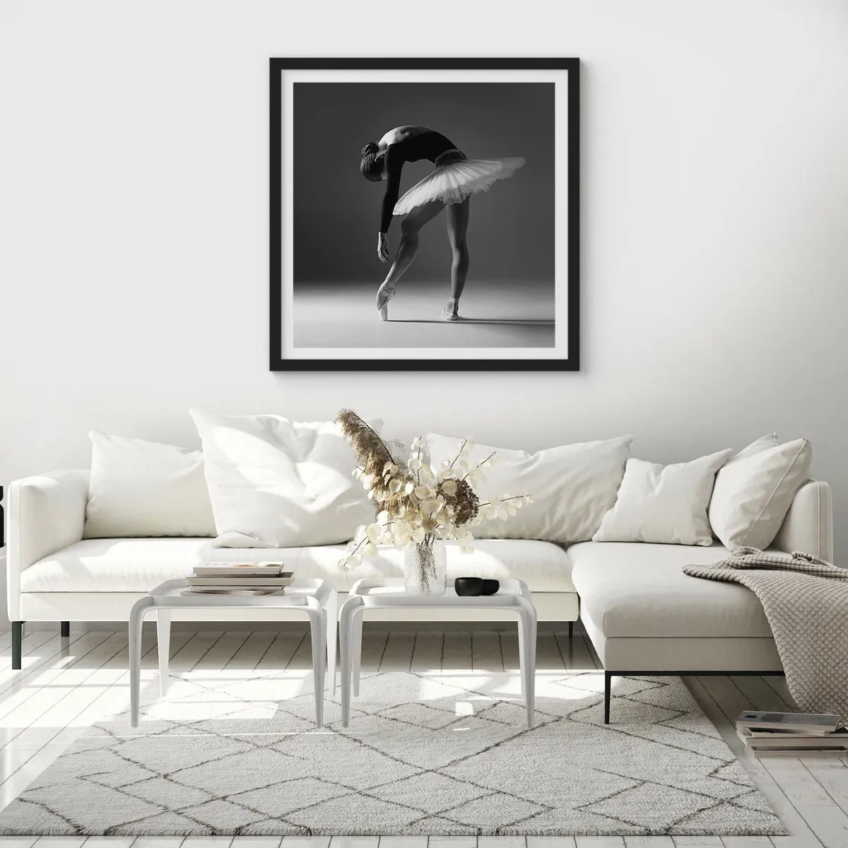 Plakat w czarnej ramie - Bella balerina - 30x30 cm