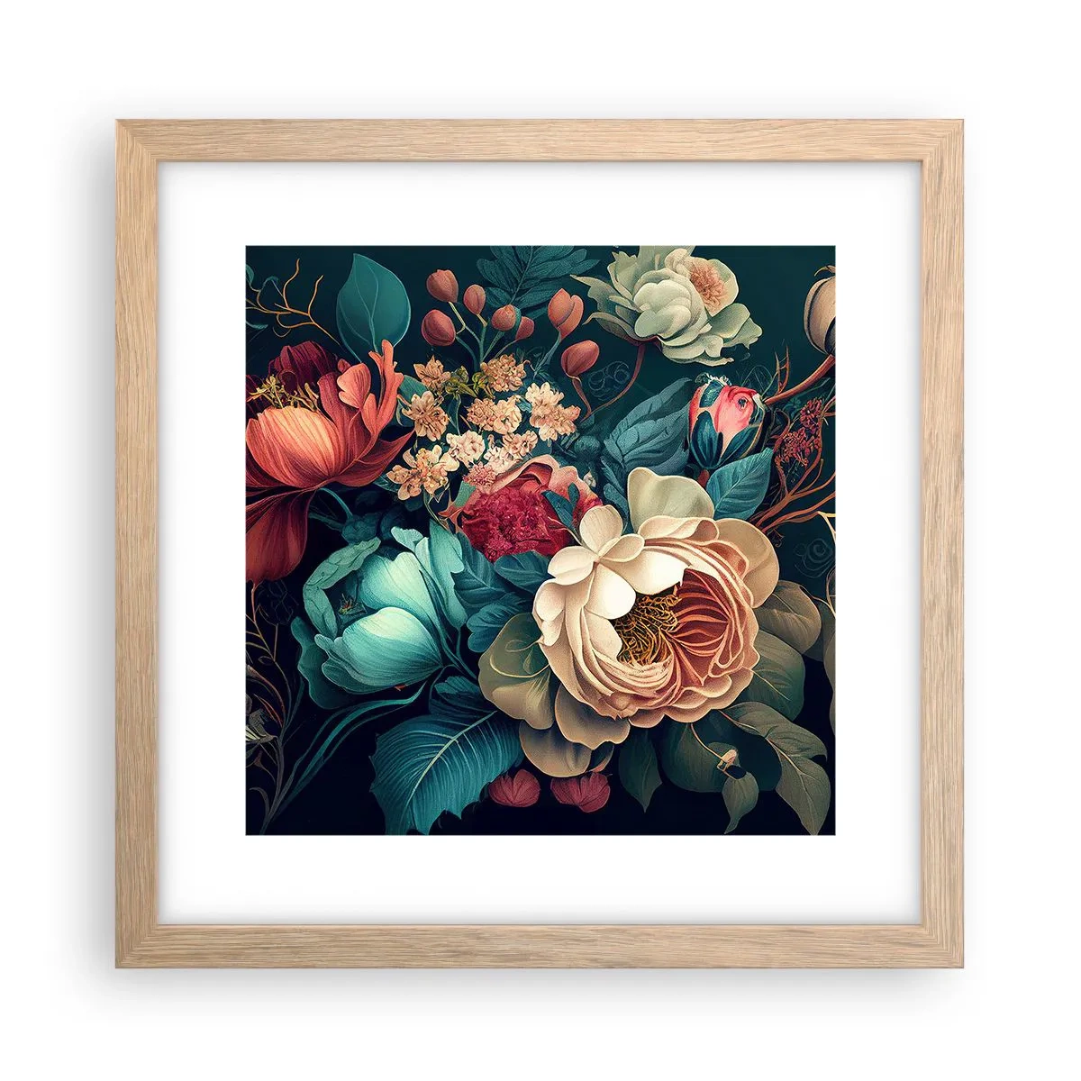 Plakat w ramie jasny dąb - XIX-wieczny czar - 30x30 cm