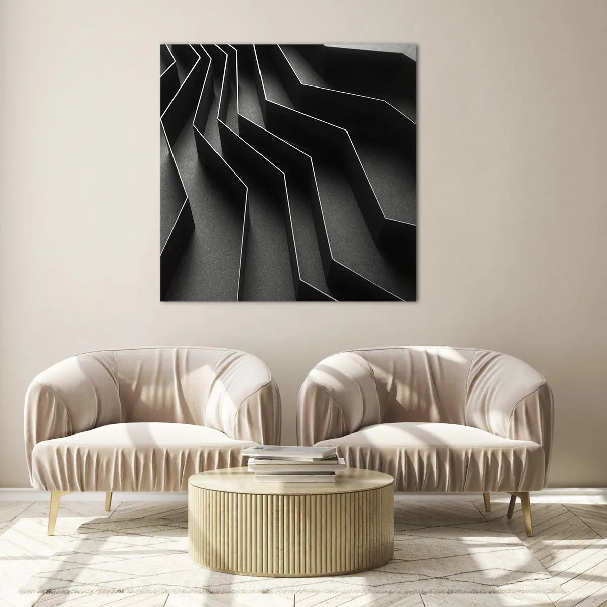 Obraz na szkle - Przestrzenny porządek - 70x70 cm