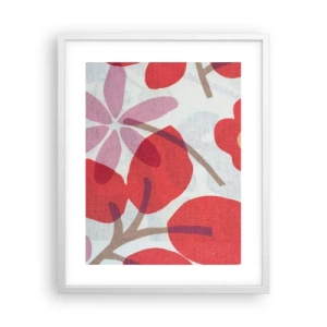 Plakat w białej ramie - Kompozycja kwiatowa w różu - 40x50 cm