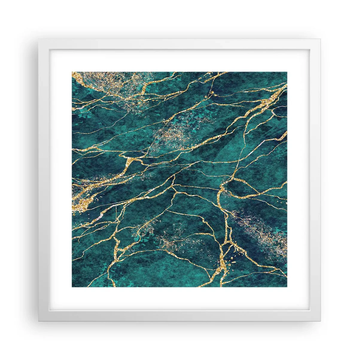 Plakat w białej ramie - Żyła złota - 40x40 cm